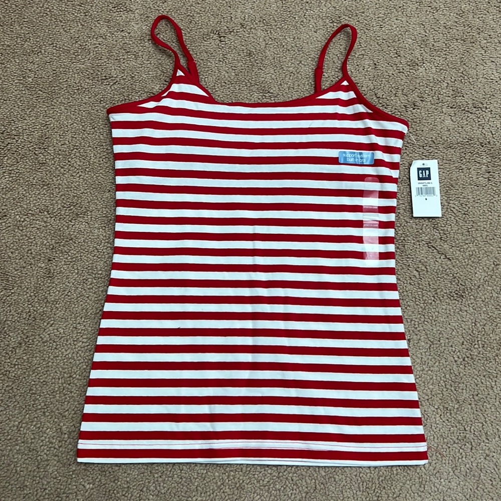 NWT Gap Red & White Strip Cami Tank Top small